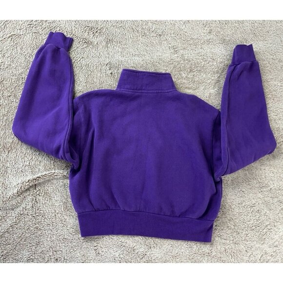 Aritzia TNA Crop Sweatshirt Women’s XS Fleece Perfect 1/4 Quarter Zip Purple - Picture 3 of 11